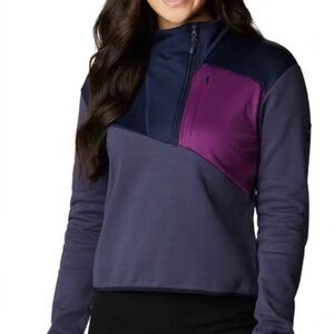 COLUMBIA Women’s Lodge Hybrid Pullover Sweatshirt | Mock Neck Fitted Fleece